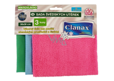 Clanax Ścierka mikrofibrowa, mix kolorów 30 x 30 cm 3 sztuki