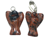 Obsidian Moka Anioł strážný przywieszek naturalny kamień 2 - 2,2 cm, kamień záchrany