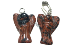 Obsidian Moka Anioł strážný przywieszek naturalny kamień 2 - 2,2 cm, kamień záchrany