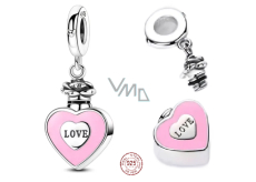 Charm Sterlingové stříbro 925 Pietní, urnový přívěsek Srdce, voděodolný, pro uchování vzpomínek, popel, písek