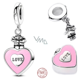 Charm Sterlingové stříbro 925 Pietní, urnový přívěsek Srdce, voděodolný, pro uchování vzpomínek, popel, písek Charm Sterlingové stříbro 925 Pietní, urnový přívěsek Srdce, voděodolný, pro uchování vzpomínek, popel, písek