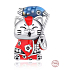 Charm Sterlingové stříbro 925 Japonská kočka Maneki Neko s rybou Koi pro štěstí, přívěsek na náramek cestování