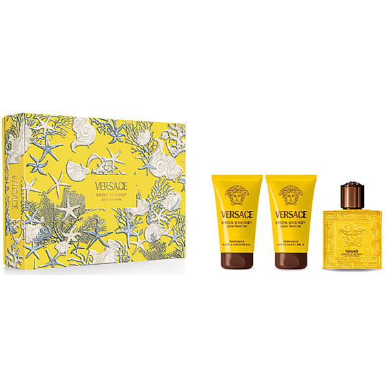Versace Eros Energy Pour Homme parfémovaná voda 50 ml + balzám po holení 50 ml + sprchový gel 50 ml, dárková sada pro muže