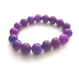 Sugilit náramek elastický přírodní kámen, kulička 12 mm / 16 - 17 cm, Láska • Moudrost • Pravda