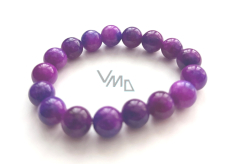 Sugilit náramek elastický přírodní kámen, kulička 12 mm / 16 - 17 cm, Láska • Moudrost • Pravda