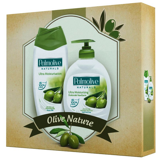 Palmolive Naturals Olive Milk sprchový gel 250 ml + tekuté mýdlo 300 ml, kosmetická sada