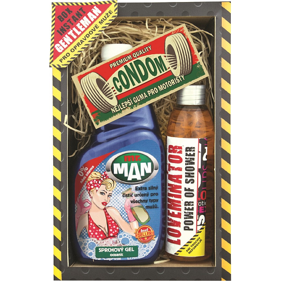 Bohemia Gifts Gentleman mr. Man sprchový gel 500 ml + Loveminator sprchový gel 200 ml + dárkový kondom, kosmetická sada