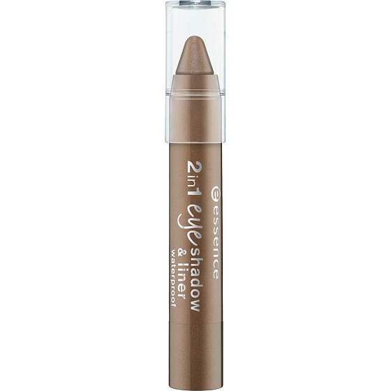 Essence 2in1 Eyeshadow & Liner voděodolné oční stíny a linky 01 Go Bronze 3,5 g