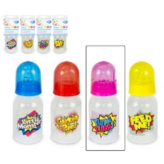 First Steps Slogan 0+ kojenecká láhev růžová 150 ml