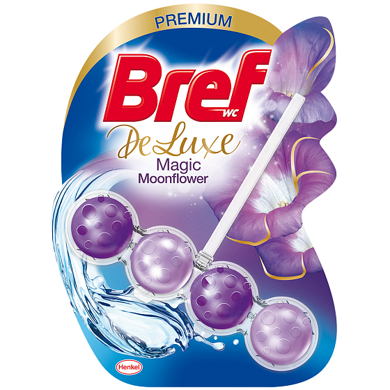 Bref De Luxe Magic Moonflower pevný WC blok pro hygienickou čistotu a svěžest Vaší toalety 50 g