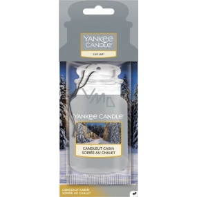 Yankee Candle Candlelit Cabin - Chata ozářená svíčkou Classic vonná visačka do auta papírová 14 g