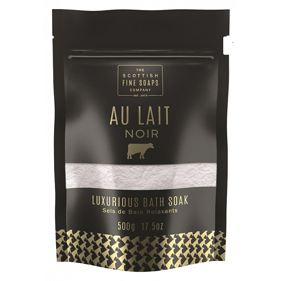 Scottish Fine Soaps Au Lait Noir sypký prášek do koupele pro mléčnou lázeň 500 g