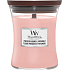WoodWick Pressed Blooms & Patchouli - Kwiaty i paczuli - świeca zapachowa z drewnianym knotem i szklaną pokrywką, średnia 275 g