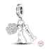 Zawieszka ze srebra próby 925 Kocham mojego psa, 3w1 charms do bransoletki