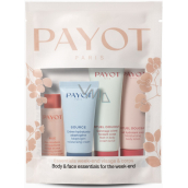 Payot Nue Cleansing micelarna odliczająca woda 20 ml + Source Adaptogen adaptogenny krem nawilżający 15 ml + Rituel Douceur delikatny peelingujący krem do ciała 20 ml + Rituel Douceur delikatne nawilżające mleczko do ciała 25 ml, zestaw kosmetyczny