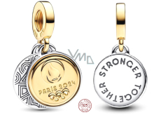 Charm Srebrna 925 z Paryża 2024 Olimpiada 2w1, zawieszka na bransoletkę sport