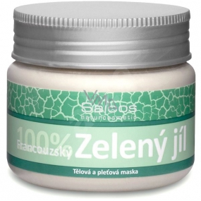 Saloos Bio 100% Zelený jíl francouzský pleťová maska absorbuje toxické látky, zbavuje ji nečistot, nežádoucí mastnoty 80 g