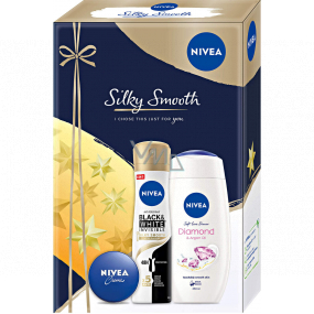 Nivea Silky Smooth Diamond sprchový gel 250 ml + Silky Smooth antiperspirant sprej 150 ml + krém 30 ml, kosmetická sada Nivea Silky Smooth Diamond sprchový gel 250 ml + Silky Smooth antiperspirant sprej 150 ml + krém 30 ml, kosmetická sada