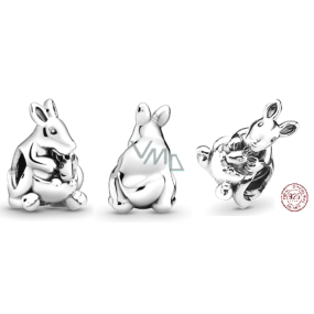 Zawieszka ze srebra próby 925 Australia Kangur i młode, koralik do bransoletki Zawieszka ze srebra próby 925 Australia Kangur i młode, koralik do bransoletki