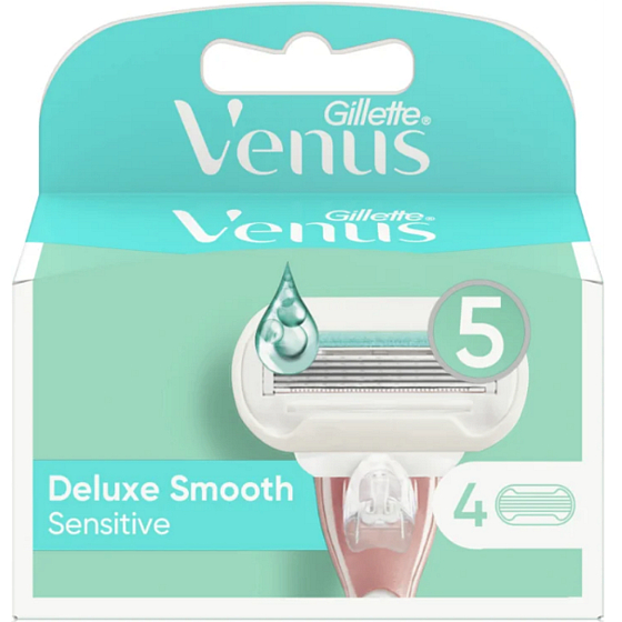 Gillette Venus Deluxe Smooth Sensitive wkłady 4 sztuki, dla kobiet