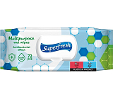 SuperFresh antybakteryjne chusteczki nawilżane z klipsem, 72 szt.