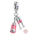 Zawieszka Srebrna 925 Sekt + 2 kieliszki, charms do bransoletki miłość