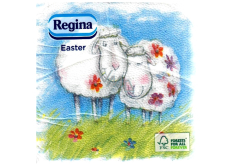 Regina Papírové ubrousky 1 vrstvé 33 x 33 cm 20 kusů Velikonoční Dvě ovečky