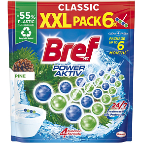 Bref Power Aktiv Borówka túhový WC blok, 6× 50 g Bref Power Aktiv Borówka túhový WC blok, 6× 50 g