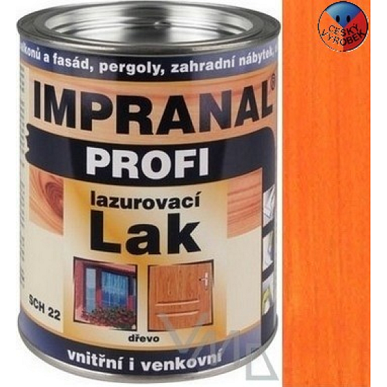 Impranal Profi lazurovací lak silnovrstvý pro dřevěné povrchy v exteriérech, interiérech SCH 22 Višeň 0,75 l