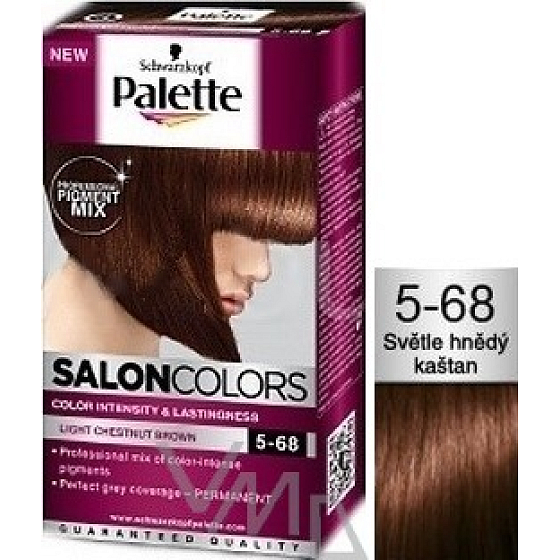 Schwarzkopf Palette Salon Colors barva na vlasy odstín 5-68 Světle hnědý kaštan