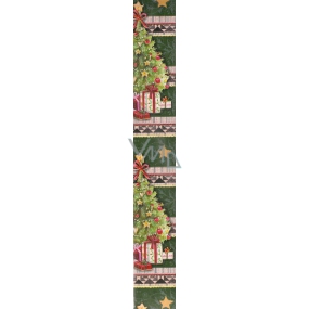 Nekupto Dárkový balicí papír 70 x 200 cm Vánoční Tmavě zelený dárky pod stromečkem