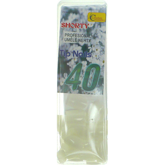 Absolute Cosmetics 40 Nail Tips Shorty profesionální umělé nehty 0412 40 kusů