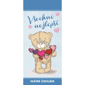 Bohemia Gifts Mléčná čokoláda Všechno nejlepší méďa, dárková 100 g