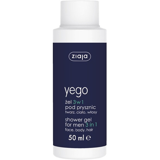 Ziaja Yego Men 3v1 sprchový gel na tělo, vlasy a obličej cestovní balení 50 ml