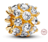 Charm Srebrna 925 Złote błyszczące okrągłe czar, koralik na bransoletkę symbol