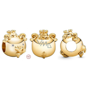 Zawieszka ze srebra próby 925 Owca lub Koza jest ósmą z 12 w cyklu chińskiego zodiaku, koralik do bransoletki Zawieszka ze srebra próby 925 Owca lub Koza jest ósmą z 12 w cyklu chińskiego zodiaku, koralik do bransoletki