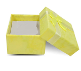 Pudełko z gąbą na biżuterię w kolorze żółtym 4 x 4 x 2,5 cm 1 szt