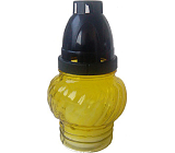 Bony szklana znicz grobowy z metalową pokrywką, 13,4 cm, 1 szt