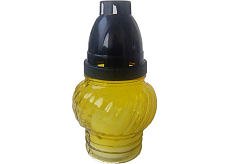 Bony szklana znicz grobowy z metalową pokrywką, 13,4 cm, 1 szt