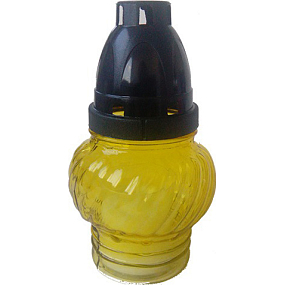 Bony szklana znicz grobowy z metalową pokrywką, 13,4 cm, 1 szt