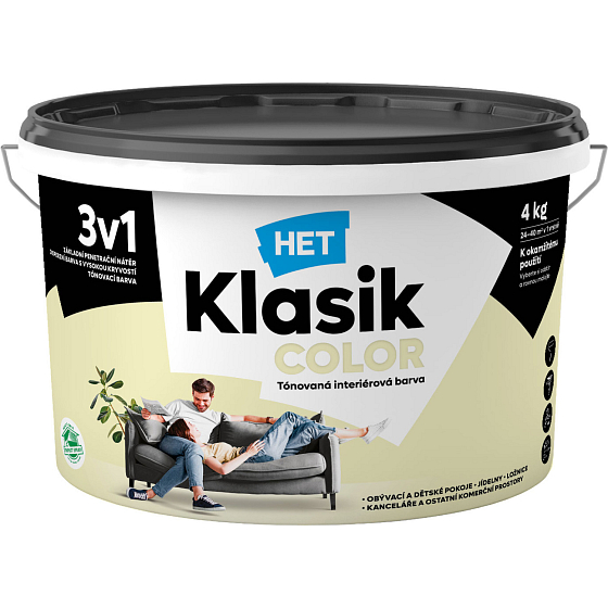 Het Klasik Color farba malarska, 0658 żółty pastelowy, 4 kg