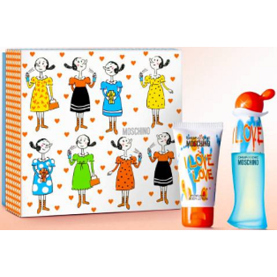 Moschino I Love Love toaletní voda 30 ml + tělové mléko 50 ml, dárková sada