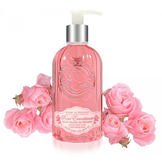Jeanne en Provence Rose Envoutante - Podmanivá růže tekuté mýdlo dávkovač 300 ml