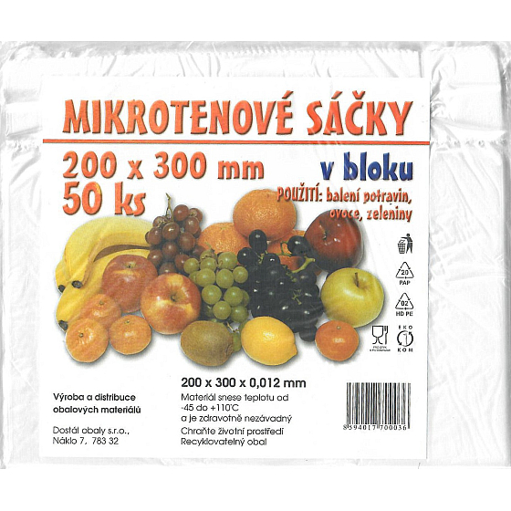 Impro Worek mikrotenowy w bloku 12my 200 x 300 mm 50 sztuk