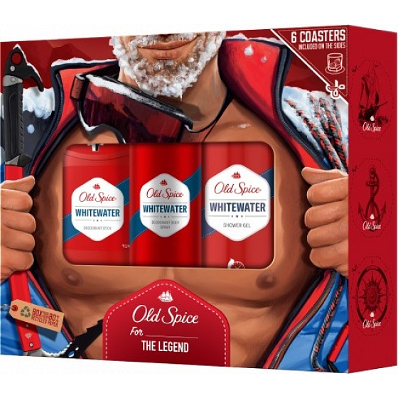 Old Spice White Water Alpinist sprchový gel 250 ml + deodorant stick 50 ml + deodorant sprej 150 ml, kosmetická sada pro muže