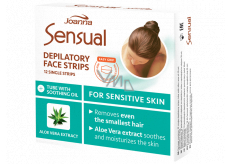 Joanna Sensual Aloe Vera plastry do depilacji na twarz 12 sztuk i olejek 10 ml