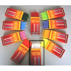 Świeczki tortowe Biała 95 x 8 mm 12 sztuk