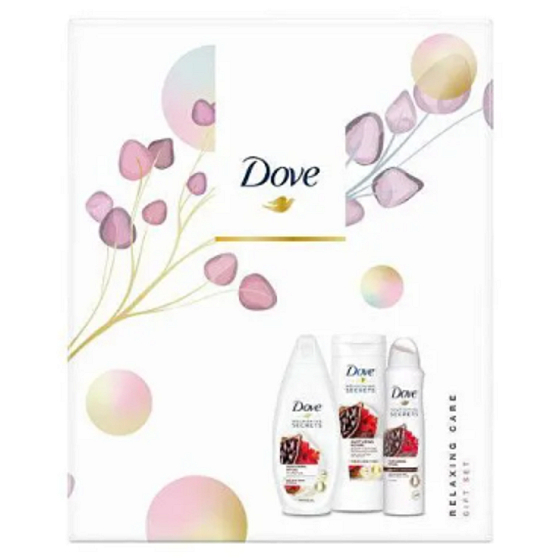 Dove Nourishing Secrets Vyživující African Ritual Kakao & Ibišek sprchový gel 250 ml + tělové mléko 250 ml + antiperspirant deodorant sprej 150 ml, kosmetická sada