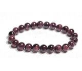 Granatowa bransoletka elastyczna naturalny kamień, kuleczka 8 mm / 16 - 17 cm, kamień ognia, miłości