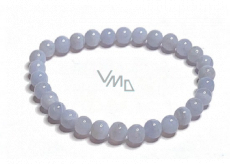 Bransoletka z chalcedonu elastyczna, kamień naturalny, koralik 6 mm / 16 - 17 cm, jakość AA, kamień miłości, radości